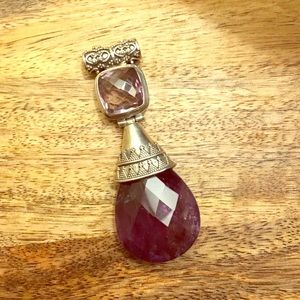 Purple amethyst stone pendant